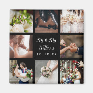 Aimant Collage de photos de mariage Merci Personnalisé