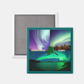 Aimant Collage des aurores boréales de l'Alaska (Recto/Verso)