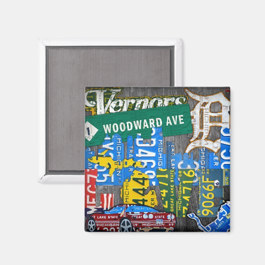 Aimant Collage d'objets d'artisanat d'une plaque d'immatr (Recto/Verso)