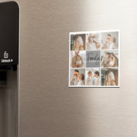 Collage familial photo et cadeau gris personnalisé