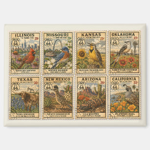 Aimant Collage Frigo Route Mère Vintage