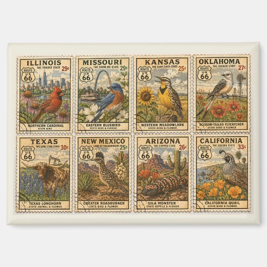 Aimant Collage Frigo Route Mère Vintage (Recto)