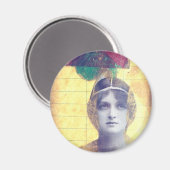 Aimant Collage multimédia mixte de femmes vintages (Recto/Verso)