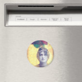 Aimant Collage multimédia mixte de femmes vintages (In Situ (Lave-vaisselle))