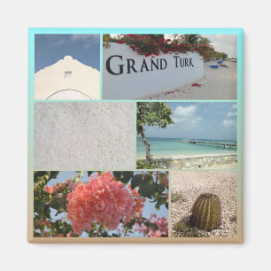 Aimant Collage photo coloré de Grand Turk