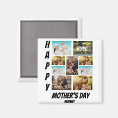 Aimant Collage photo de la Fête des Mères personnalisée 9 (Recto/Verso)