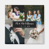Aimant Collage photo de mariage élégant (Devant)