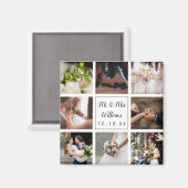 Aimant Collage photo de mariage personnalisé (Recto/Verso)