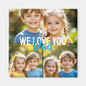 Aimant Collage Photo Papa Bleu Message d'Amour (Devant)