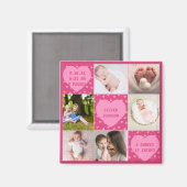 Aimant Collage photo personnalisé de 6 photos de nouveau- (Recto/Verso)