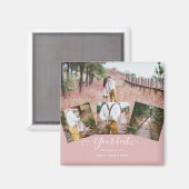 Aimant Collage photo Rose Poussiéreuse Cadeau de mariage  (Recto/Verso)