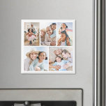 Aimant Collage photo Simple et élégant<br><div class="desc">Magnet de Carré 5 photos personnalisé. Cet aimant carré simple offre de l'espace pour cinq photos préférées, ce qui en fait un moyen doux et personnel de mettre en valeur des souvenirs spéciaux. Utilisez-le pour afficher des photos d'un couple pour un cadeau mariage ou une faveur de douche nuptiale, une...</div>
