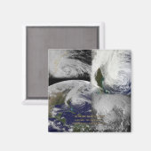 Aimant Collage satellite Vue de l'ouragan Sandy (Recto/Verso)
