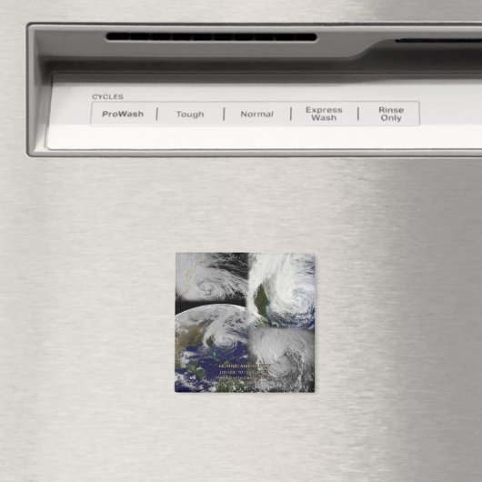 Aimant Collage satellite Vue de l'ouragan Sandy (In Situ (Lave-vaisselle))