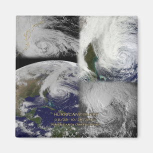 Aimant Collage satellite Vue de l'ouragan Sandy