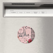Aimant Collage vintage Pink Paris (In Situ (Lave-vaisselle))