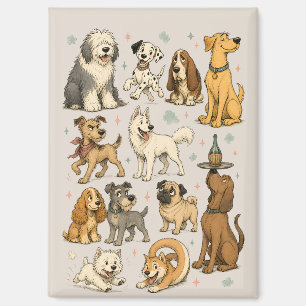 Aimant Collection de cliparts de races de chiens de dessi
