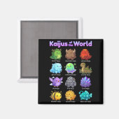 Aimant Collection de créatures mythiques mignonnes Kawaii (Recto/Verso)