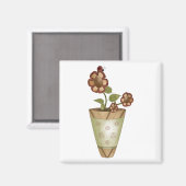 Aimant Collection de jardins ・ Fleurs pointillées avec co (Recto/Verso)