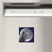 Aimant Collection de loups et de Pleines lunes gris (In Situ (Lave-vaisselle))