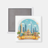 Aimant 🧲 Collection de voyages Dubai World Memory 🌍 (Recto/Verso)