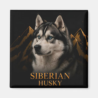 Aimant Collection Esprit Nordique du Husky Sibérien