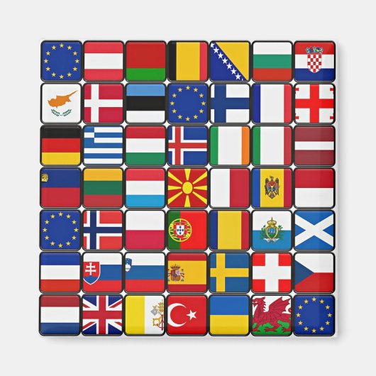 Aimant Collection internationale de drapeaux, drapeaux du (Devant)