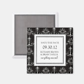 Aimant Collection noire et blanche Enregistrer l'aimant d (Recto/Verso)