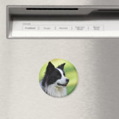 Aimant Collie Chien noir et blanc (In Situ (Lave-vaisselle))