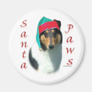 Aimant Collie (lisse) Père Noël Paws