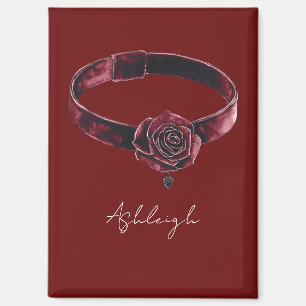 Aimant Collier floral rouge