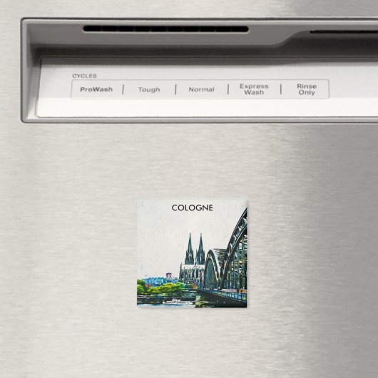 Aimant Cologne Allemagne Panorama Vue Peinture (In Situ (Lave-vaisselle))