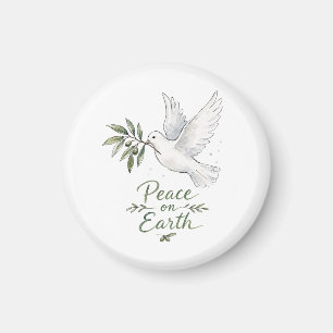 Aimant Colombe aquarelle Paix sur Terre