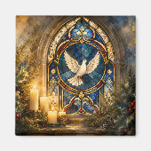 Aimant Colombe de Noël en vitrail (Devant)