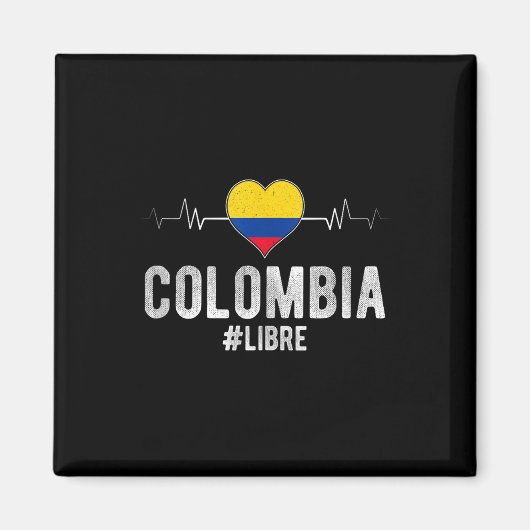 Aimant Colombie #libre Colombie Libre Drapeau Colombien P (Devant)