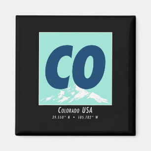 Aimant Colorado Hiking And Skiing Co Vintage Mountain Spo