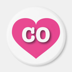 Aimant Colorado Hot Pink Heart - I Love CO