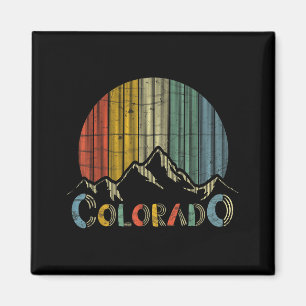 Aimant Colorado montagnes rocheuses ski rétro camping