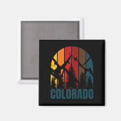 Aimant Colorado Mountains Retro (Recto/Verso)