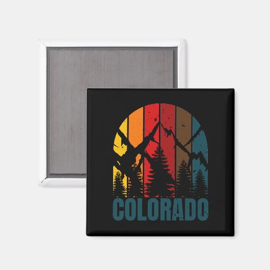 Aimant Colorado Mountains Retro (Recto/Verso)