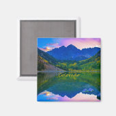 Aimant Colorado Rocky Mountains et le Lac (Recto/Verso)