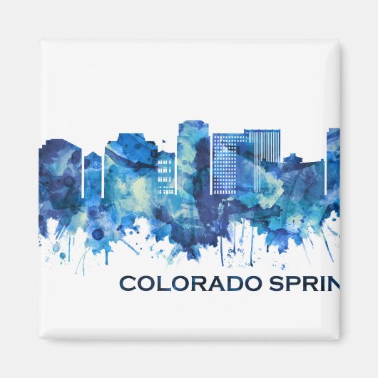 Aimant Colorado Springs Colorado Skyline Blue (Devant)