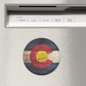 Aimant Colorado State Flag on Old Wood Grain (In Situ (Lave-vaisselle))