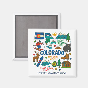 Aimant Colorado USA Voyage de Famille Cadeau Personnalisé