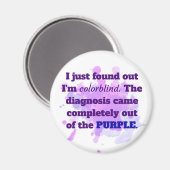 Aimant Colorblind Funny Joke Purple Blue (Recto/Verso)