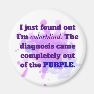 Aimant Colorblind Funny Joke Purple Blue