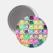 Aimant Coloré Allemand Berger Chien Pop Art Round (Recto/Verso)