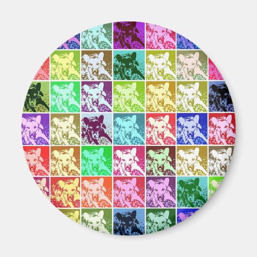 Aimant Coloré Allemand Berger Chien Pop Art Round (Devant)