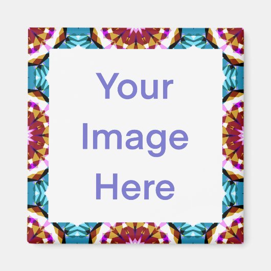 Aimant Coloré Bleu Gras Brown rose vif Géométrique (Devant)