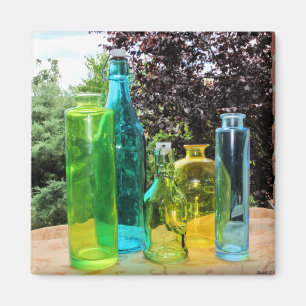 Aimant coloré de bouteilles en verre
